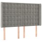 vidaXL Cabecero con orejas de terciopelo gris claro 147x16x118/128 cm vidaXL Cabecero con orejas de terciopelo gris claro 147x16x118/128 cm