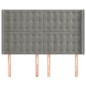 vidaXL Cabecero con orejas de terciopelo gris claro 147x16x118/128 cm vidaXL Cabecero con orejas de terciopelo gris claro 147x16x118/128 cm