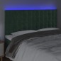 vidaXL Cabecero con luces LED terciopelo verde oscuro 160x5x118/128 cm vidaXL Cabecero con luces LED terciopelo verde oscuro 160x5x118/128 cm