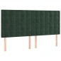 vidaXL Cabecero con luces LED terciopelo verde oscuro 160x5x118/128 cm vidaXL Cabecero con luces LED terciopelo verde oscuro 160x5x118/128 cm