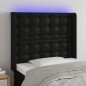 vidaXL Cabecero con LED cuero sintético negro 83x16x118/128 cm vidaXL Cabecero con LED cuero sintético negro 83x16x118/128 cm