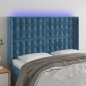 vidaXL Cabecero con LED de terciopelo azul oscuro 147x16x118/128 cm vidaXL Cabecero con LED de terciopelo azul oscuro 147x16x118/128 cm