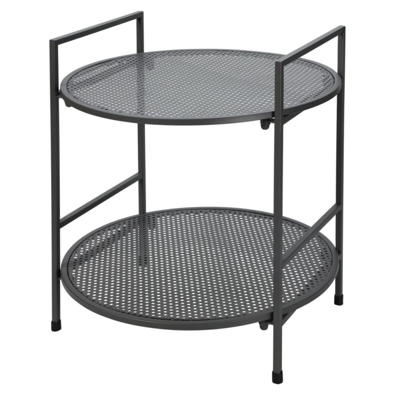 ProGarden Mesa auxiliar de jardín 2 alturas acero gris antracita mate ProGarden Mesa auxiliar de jardín 2 alturas acero gris antracita mate