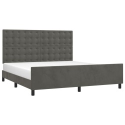 vidaXL Estructura cama con cabecero terciopelo gris oscuro 160x200 cm