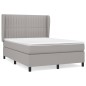 vidaXL Cama box spring con colchón tela gris claro 140x190 cm vidaXL Cama box spring con colchón tela gris claro 140x190 cm