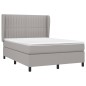 vidaXL Cama box spring con colchón tela gris claro 140x190 cm vidaXL Cama box spring con colchón tela gris claro 140x190 cm