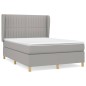 vidaXL Cama box spring con colchón tela gris claro 140x200 cm vidaXL Cama box spring con colchón tela gris claro 140x200 cm