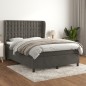 vidaXL Cama box spring con colchón terciopelo gris oscuro 140x200 cm vidaXL Cama box spring con colchón terciopelo gris oscuro 140x200 cm