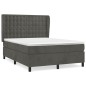 vidaXL Cama box spring con colchón terciopelo gris oscuro 140x200 cm vidaXL Cama box spring con colchón terciopelo gris oscuro 140x200 cm