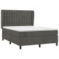 vidaXL Cama box spring con colchón terciopelo gris oscuro 140x200 cm vidaXL Cama box spring con colchón terciopelo gris oscuro 140x200 cm