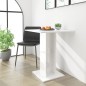 vidaXL Mesa de bistró madera contrachapada blanco brillo 60x60x75 cm