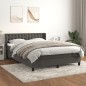 vidaXL Cama box spring con colchón terciopelo gris oscuro 140x190 cm vidaXL Cama box spring con colchón terciopelo gris oscuro 140x190 cm
