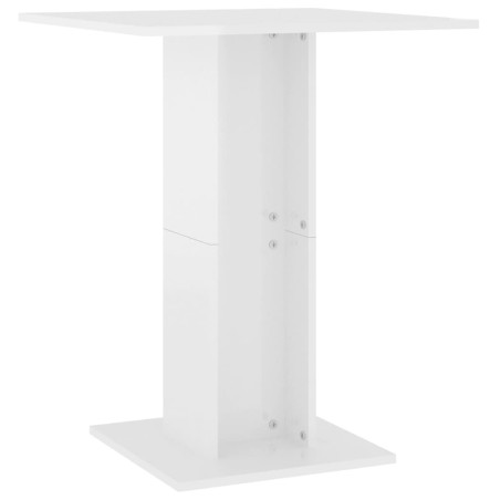 vidaXL Mesa de bistró madera contrachapada blanco brillo 60x60x75 cm