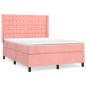 vidaXL Cama box spring con colchón terciopelo rosa 140x190 cm vidaXL Cama box spring con colchón terciopelo rosa 140x190 cm
