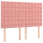 vidaXL Cama box spring con colchón terciopelo rosa 140x190 cm vidaXL Cama box spring con colchón terciopelo rosa 140x190 cm