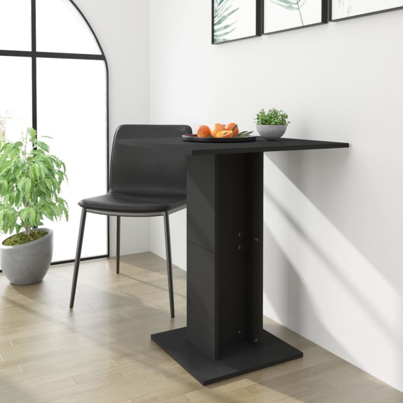 vidaXL Mesa de bistró de madera contrachapada negro 60x60x75 cm