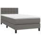vidaXL Cama box spring colchón y LED cuero sintético gris 100x200 cm vidaXL Cama box spring colchón y LED cuero sintético gris 100x200 cm