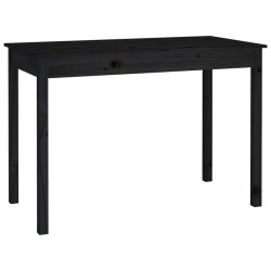 vidaXL Mesa de comedor madera maciza de pino negro 110x55x75 cm