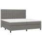 vidaXL Cama box spring colchón y luces LED tela gris claro 200x200 cm vidaXL Cama box spring colchón y luces LED tela gris claro 200x200 cm