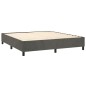 vidaXL Cama box spring colchón y LED terciopelo gris oscuro 160x200 cm