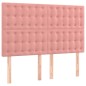 vidaXL Cama box spring colchón y LED terciopelo rosa 140x190 cm vidaXL Cama box spring colchón y LED terciopelo rosa 140x190 cm