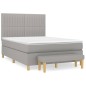 vidaXL Cama box spring con colchón tela gris claro 140x200 cm