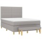vidaXL Cama box spring con colchón tela gris claro 140x200 cm