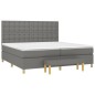 vidaXL Cama box spring con colchón tela gris oscuro 200x200 cm vidaXL Cama box spring con colchón tela gris oscuro 200x200 cm
