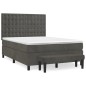 vidaXL Cama box spring con colchón terciopelo gris oscuro 140x200 cm vidaXL Cama box spring con colchón terciopelo gris oscuro 140x200 cm