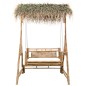 vidaXL Banco columpio 2 plazas hojas de palma y cojín bambú 202 cm vidaXL Banco columpio 2 plazas hojas de palma y cojín bambú 202 cm