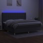 vidaXL Cama box spring colchón y luces LED tela gris claro 200x200 cm vidaXL Cama box spring colchón y luces LED tela gris claro 200x200 cm