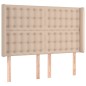 vidaXL Cama box spring colchón LED cuero sintético capuchino 140x200cm vidaXL Cama box spring colchón LED cuero sintético capuchino 140x200cm