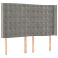 vidaXL Cama box spring colchón y LED terciopelo gris claro 140x190 cm
