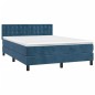 vidaXL Cama box spring con colchón terciopelo azul oscuro 140x200 cm vidaXL Cama box spring con colchón terciopelo azul oscuro 140x200 cm