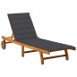 vidaXL Tumbona de jardín con cojín madera maciza de acacia vidaXL Tumbona de jardín con cojín madera maciza de acacia