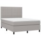 vidaXL Cama box spring con colchón tela gris claro 140x200 cm vidaXL Cama box spring con colchón tela gris claro 140x200 cm