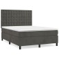 vidaXL Cama box spring con colchón terciopelo gris oscuro 140x190 cm vidaXL Cama box spring con colchón terciopelo gris oscuro 140x190 cm