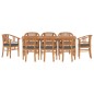 vidaXL Juego de comedor para jardín 9 piezas madera maciza de teca vidaXL Juego de comedor para jardín 9 piezas madera maciza de teca