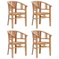 vidaXL Juego de comedor para jardín 5 piezas madera maciza de teca vidaXL Juego de comedor para jardín 5 piezas madera maciza de teca