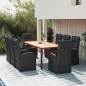 vidaXL Set de comedor de jardín 9 pzas y cojines ratán sintético negro vidaXL Set de comedor de jardín 9 pzas y cojines ratán sintético negro
