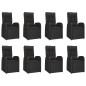 vidaXL Set de comedor de jardín 9 pzas y cojines ratán sintético negro vidaXL Set de comedor de jardín 9 pzas y cojines ratán sintético negro