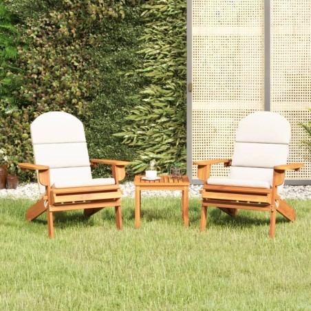 vidaXL Juego de muebles de jardín Adirondack 3 piezas madera acacia