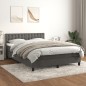 vidaXL Cama box spring con colchón terciopelo gris oscuro 140x190 cm vidaXL Cama box spring con colchón terciopelo gris oscuro 140x190 cm