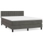 vidaXL Cama box spring con colchón terciopelo gris oscuro 140x190 cm vidaXL Cama box spring con colchón terciopelo gris oscuro 140x190 cm