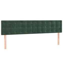 vidaXL Cabeceros 2 unidades de terciopelo verde oscuro 80x5x78/88 cm