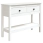 vidaXL Mesa consola de madera maciza de pino blanco 100x35x75 cm