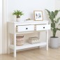 vidaXL Mesa consola de madera maciza de pino blanco 100x35x75 cm