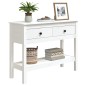 vidaXL Mesa consola de madera maciza de pino blanco 100x35x75 cm