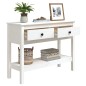 vidaXL Mesa consola de madera maciza de pino blanco 100x35x75 cm