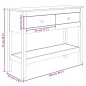 vidaXL Mesa consola de madera maciza de pino blanco 100x35x75 cm